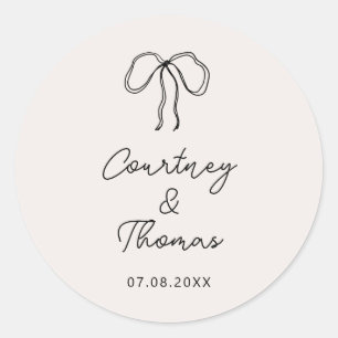 Hand plockade Whimsical Ribbon bröllop etikett