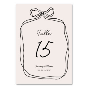Hand plockade Whimsical Ribbon Gräns Bordsnummer