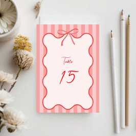 Hand plockade Whimsical Ribbon Gräns Bordsnummer