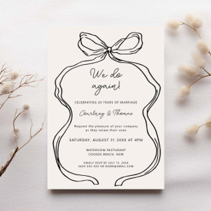 Hand plockade Whimsical Ribbon Gräns Vow Renewal Inbjudningar