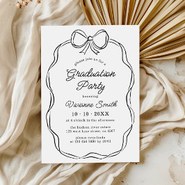 Hand plockade Whimsical Ribbon Studentfest Inbjudningar