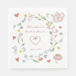 Hand plockade Whimsical Tea Möhippa Pappersservett