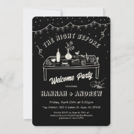 Hand plockade whimsicalWelcome Night Före chihuahu Inbjudningar