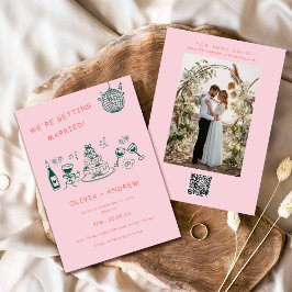Hand plockade Whimsique Unique Quirky Bröllop Inbjudningar