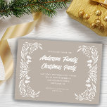 Hand plockade Winter Greenery Family jul Party Inbjudningar<br><div class="desc">Denna enkla inbjudan till julfesten i familjen ger en hand plockade ram av vit vintergrön på ljusa grunder.</div>