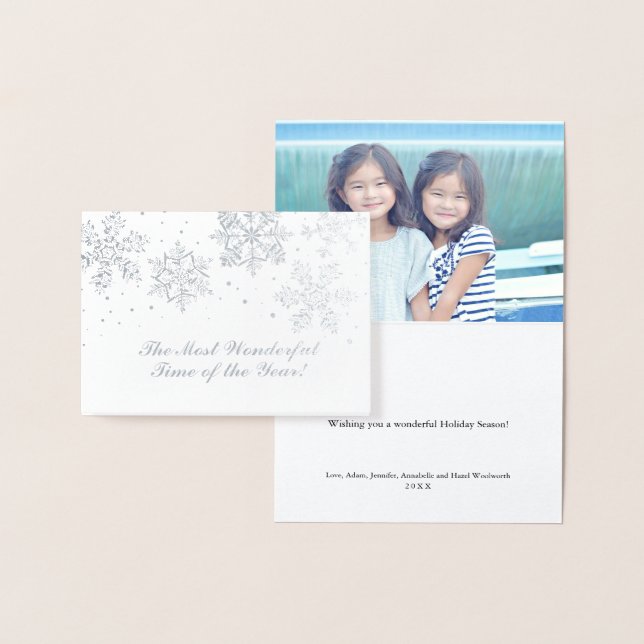 Hand plockade Winter Snöflingor | Jul Folierat Kort (Display)