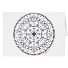 Hand plockadefärg i Mandaladesign Hälsningskort