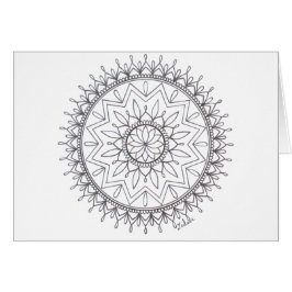 Hand plockadefärg i Mandaladesign Hälsningskort