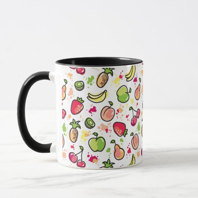 hand plockadefruktmönster mugg (Vänster)
