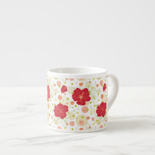 Hand plockadehibiskusmönster espressomugg