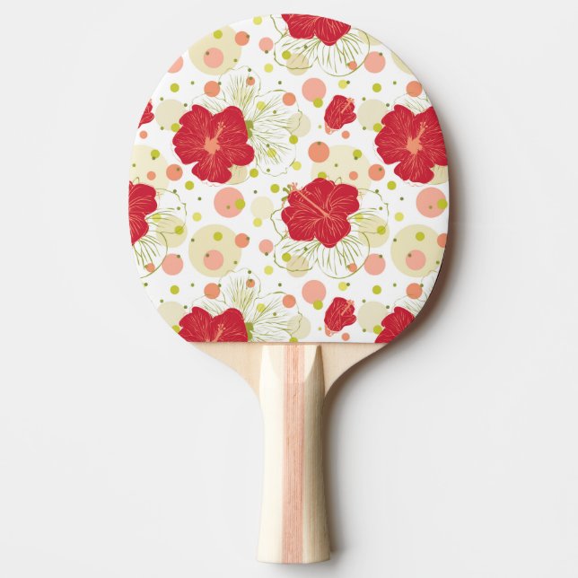 Hand plockadehibiskusmönster pingisracket (Framsidan)