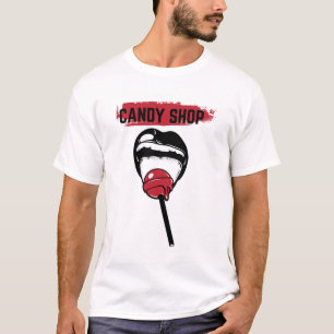 hand plockadeillustration av munnen med klubban. t shirt