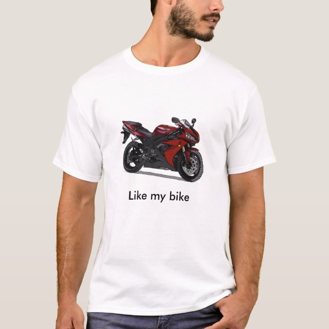 Hand plockadeMotorbiketecknad T Shirt (Framsida)