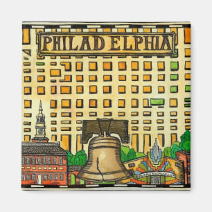 Hand plockadePhiladelphia karta Magnet
