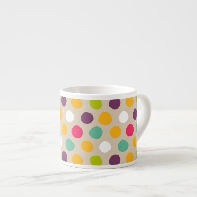 Hand plockadepolkaen pricker mönster espressomugg (Framsida höger)