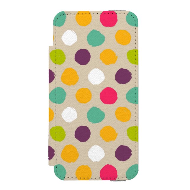 Hand plockadepolkaen pricker mönster incipio iPhone wallet skal (Folio Framsidan)