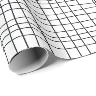 Hand plockadestreckrastret fodrar svartvitt presentpapper