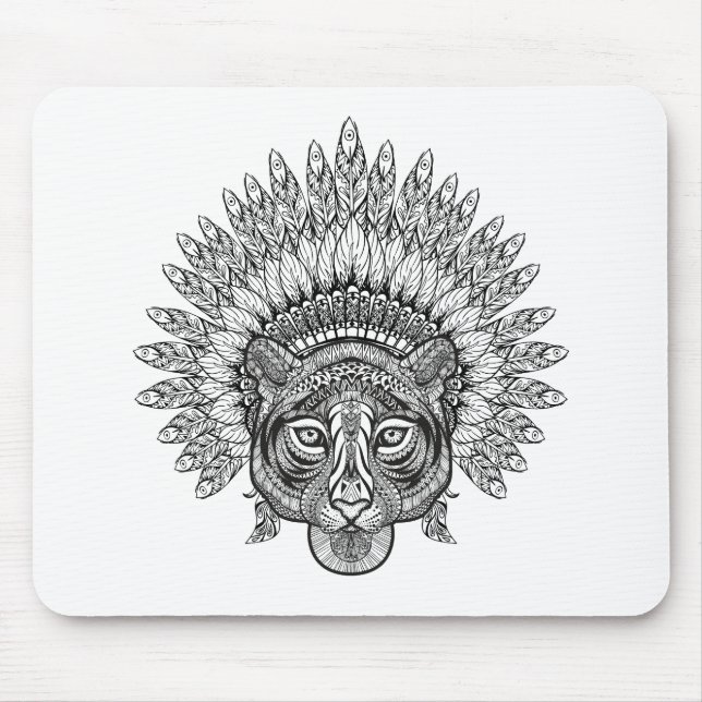 Hand plockadetiger i stil musmatta (Framsidan)