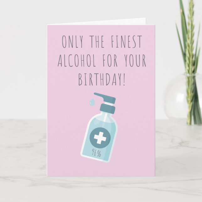 Hand Sanitizer Funny Birthday Card Kort (Framsida)
