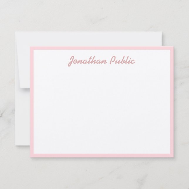 Hand Script Elegant Template Real Kraft Papper Anteckningskort (Framsida)