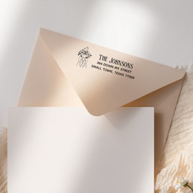 Hand Scripted Cute Blommigt Chicken Självfärgande Stämpel (Skapare uppladdad)