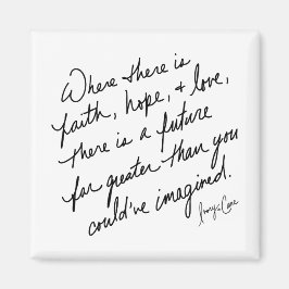 Hand-Scripted Faith Hope and Love Spiritual Magnet