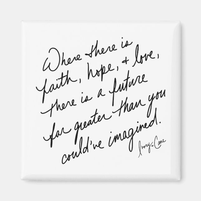 Hand-Scripted Faith Hope and Love Spiritual Magnet (Framsidan)