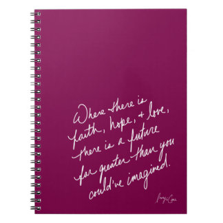 Hand-Scripted Faith Hope & Love Spiritual Anteckningsbok