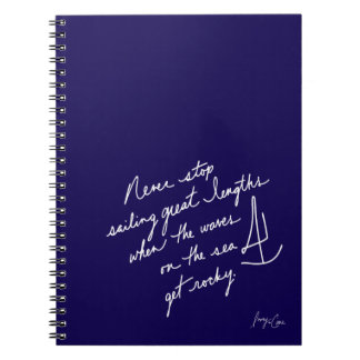 Hand-Scripted Never Stop Sailing Spiral Notebook Anteckningsbok