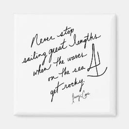 Hand-Scripted Never Stop Sailing Spiritual BW Magnet