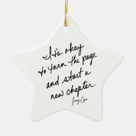 Hand-Scripted Start a New Chapter Inspirational Julgransprydnad Keramik