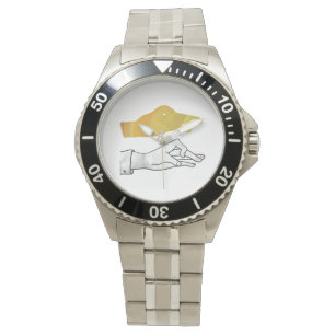 Hand Silhouette Anka Gult Armbandsur