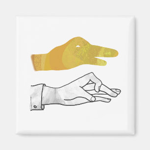 Hand Silhouette Anka Gult Magnet