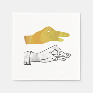 Hand Silhouette Anka Gult Pappersservett