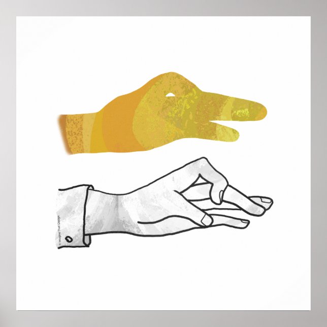 Hand Silhouette Anka Gult Poster (Framsidan)