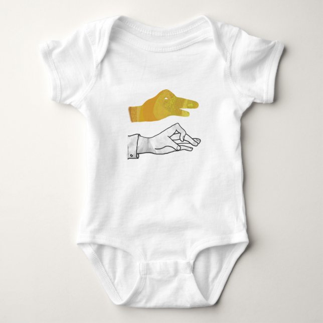 Hand Silhouette Anka Gult T Shirt (Framsida)