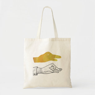 Hand Silhouette Anka Gult Tygkasse