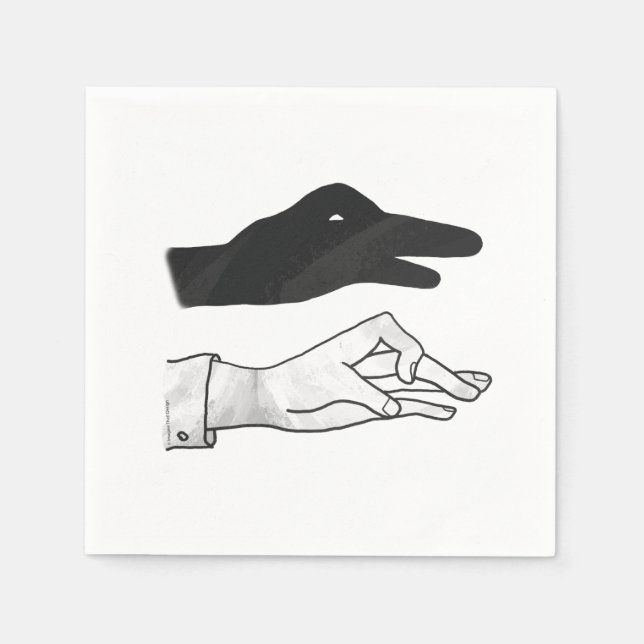 Hand Silhouette Anka Pappersservett (Framsidan)