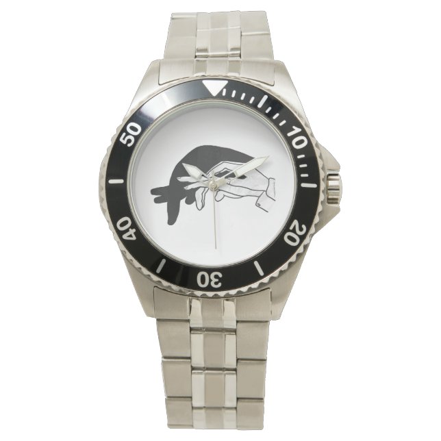 Hand Silhouette Anteater Armbandsur (Framsida)