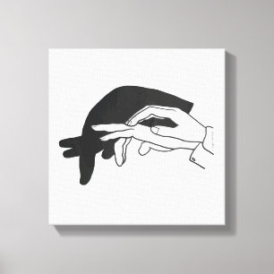 Hand Silhouette Anteater Canvastryck