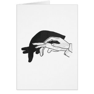 Hand Silhouette Anteater Hälsningskort
