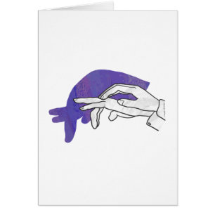 Hand Silhouette Anteater Lila Hälsningskort