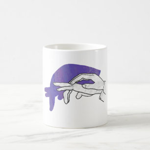Hand Silhouette Anteater Lila Kaffemugg