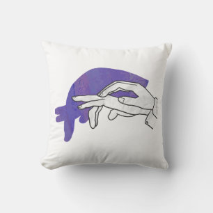 Hand Silhouette Anteater Lila Kudde