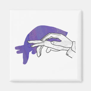 Hand Silhouette Anteater Lila Magnet