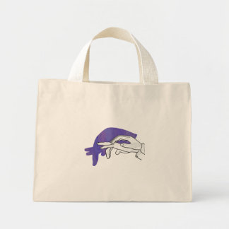Hand Silhouette Anteater Lila Mini Tygkasse