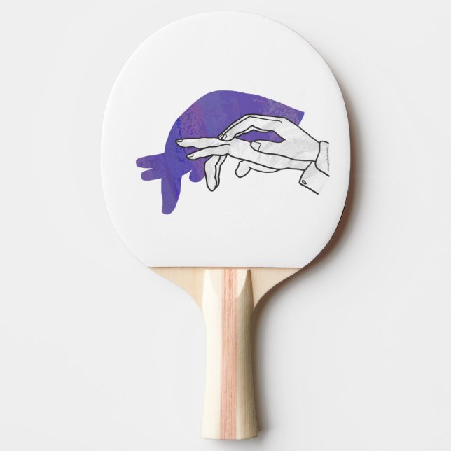 Hand Silhouette Anteater Lila Pingisracket (Framsidan)
