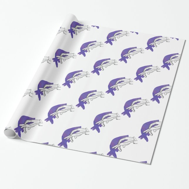 Hand Silhouette Anteater Lila Presentpapper (Utrullad)