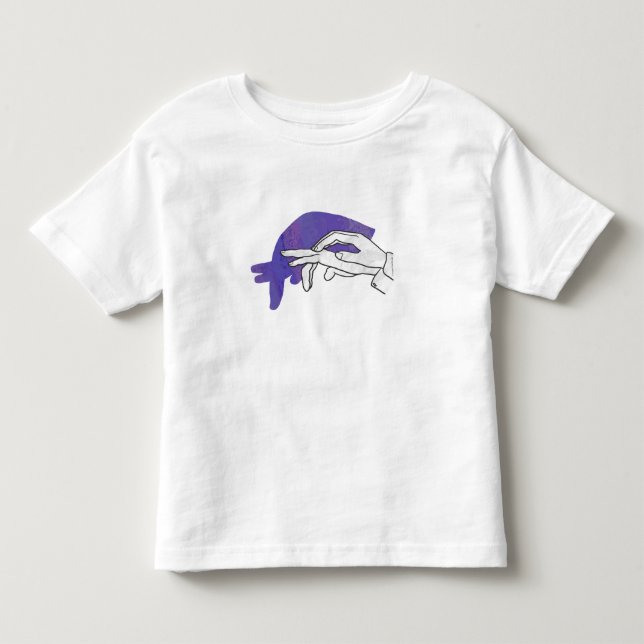 Hand Silhouette Anteater Lila Tee Shirt (Framsida)