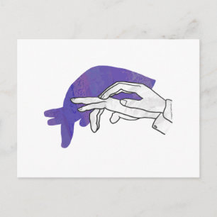 Hand Silhouette Anteater Lila Vykort